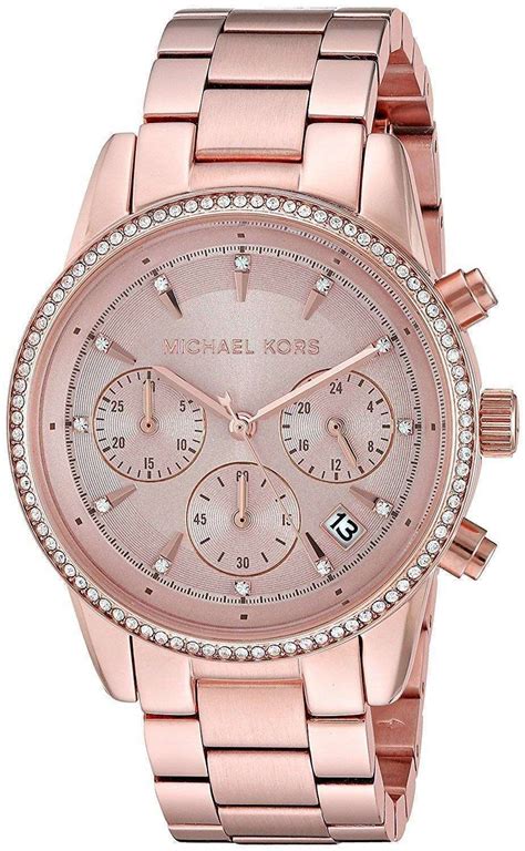 michael kors watch with diamonds in the middle|Michael Kors chronograph.